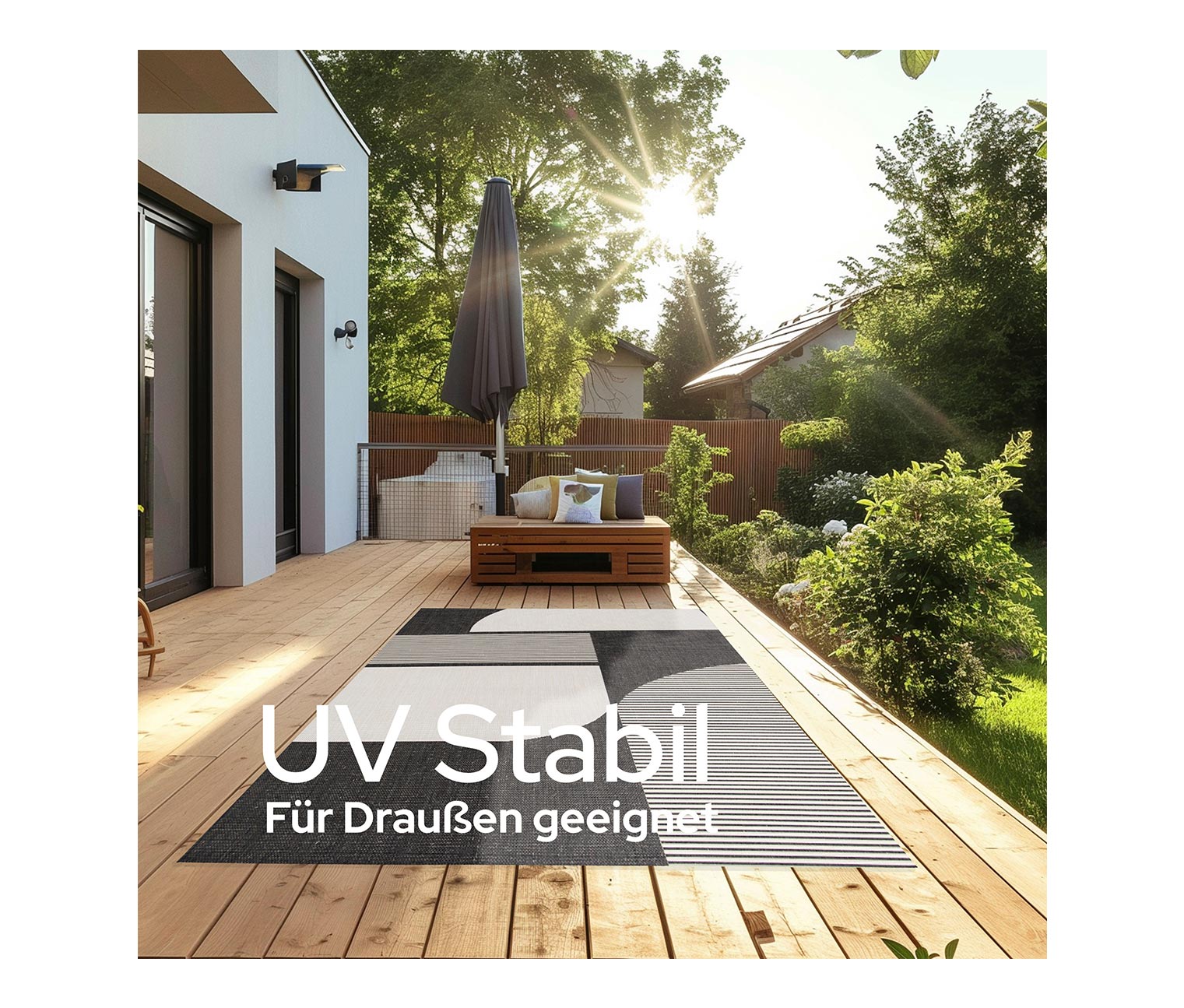 Thumbnail - Tchibo - Outdoor-Teppich »Zen Lines« - schwarz