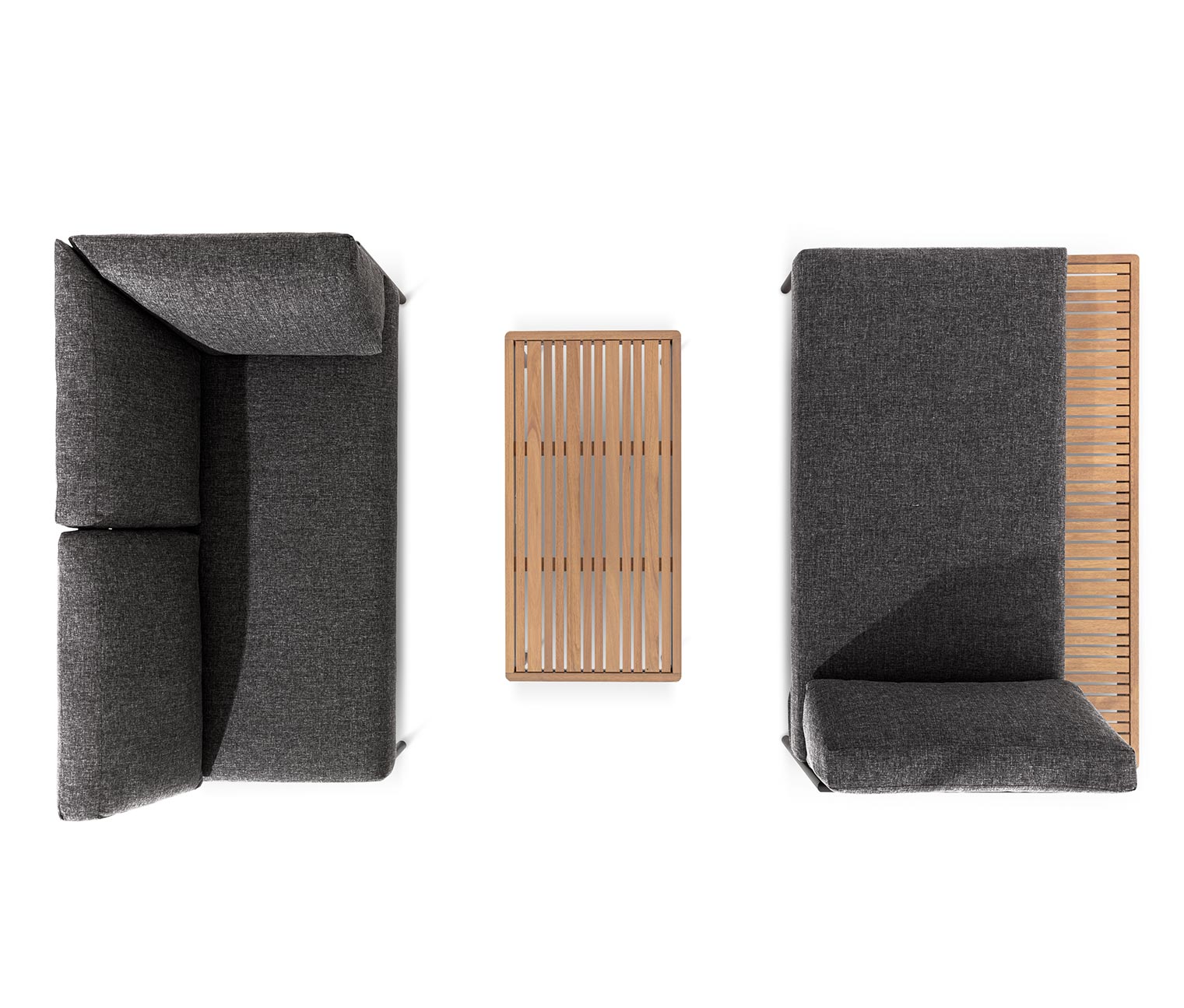 Thumbnail - Tchibo - Lounge-Ecke »Elin« - 250,5x151,5x77cm - anthrazit - Aluminium / Eukalyptus-Massivholz / Stahl