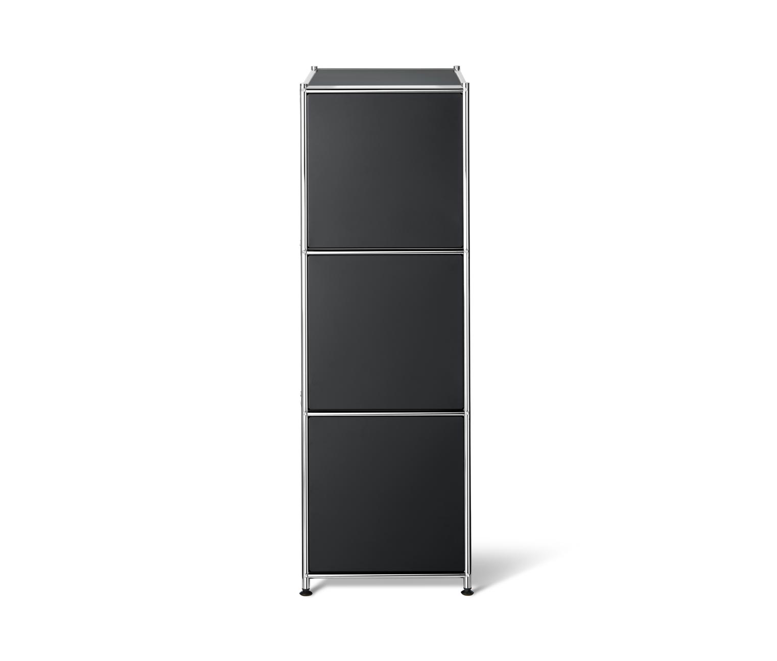 Thumbnail - Tchibo - Regal Metall »Cn3« mit 3 Klappenfächern - 77x40x120,5cm - schwarz - Stahl / Aluminium / Kunststoff
