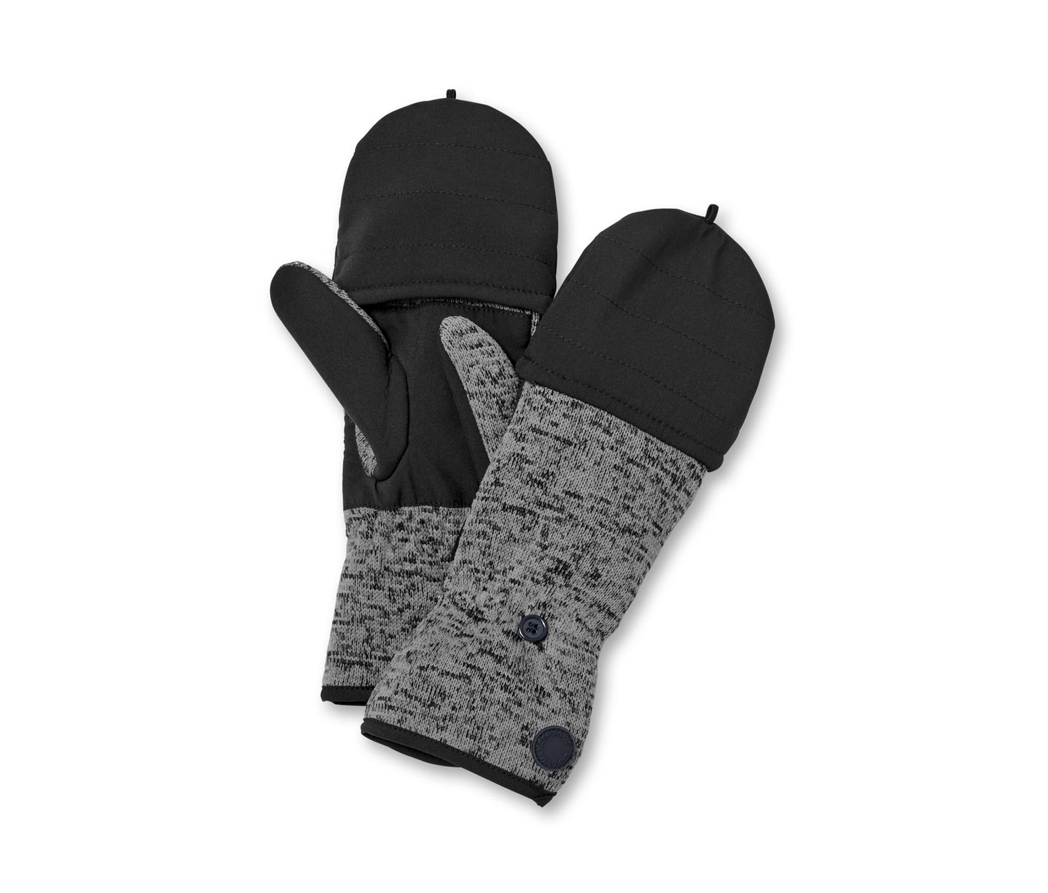 Thumbnail - Tchibo - Strickfleece-Klappfäustlinge - Herren - Gr. 6,5 - schwarz