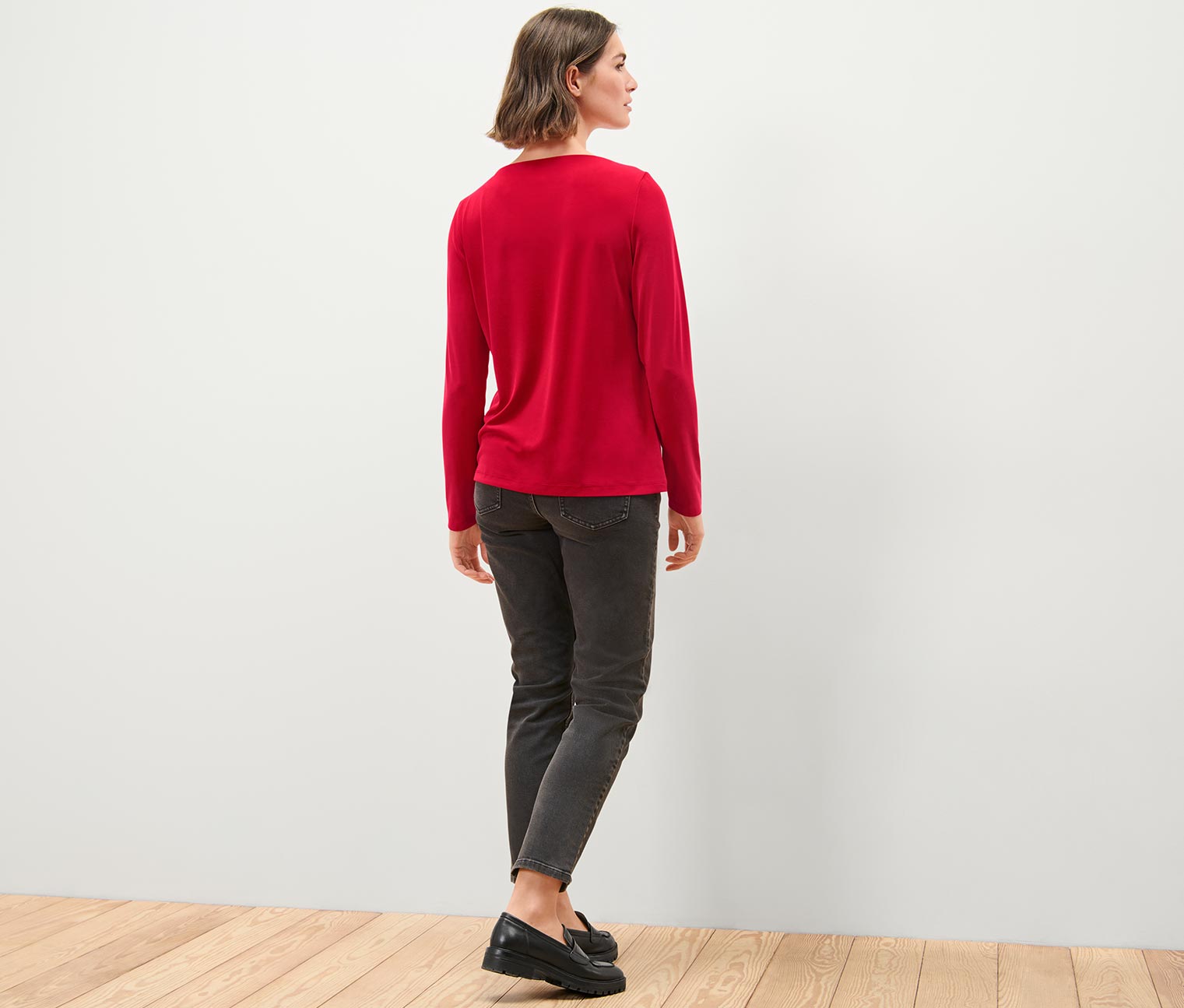 Thumbnail - Tchibo - Blusenshirt mit Raffung - Damen - Gr. XL - rot