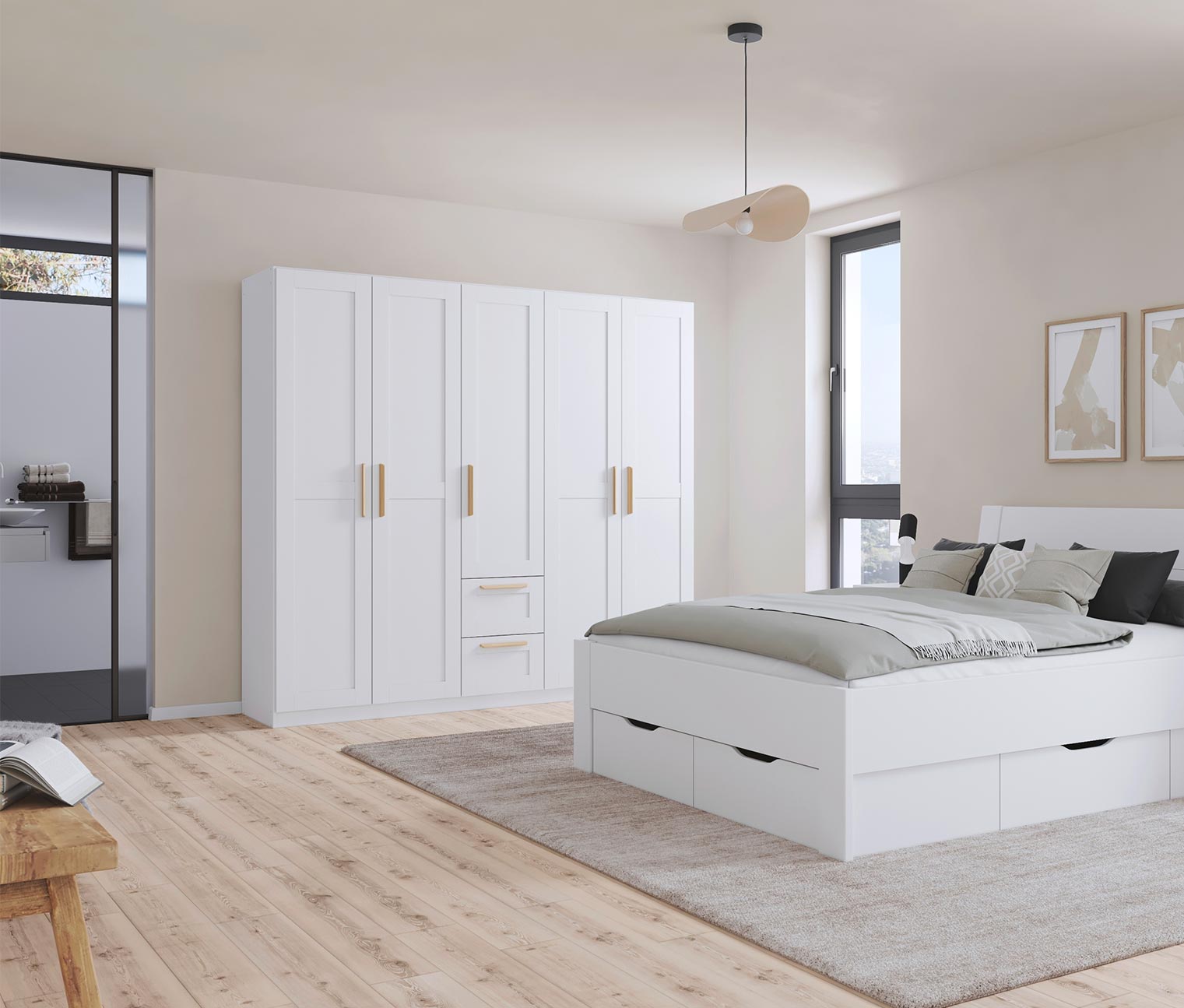 Thumbnail - rauch Drehtürenschrank »Quadra-Spin Country« - 226x54x210cm - braun - Holz