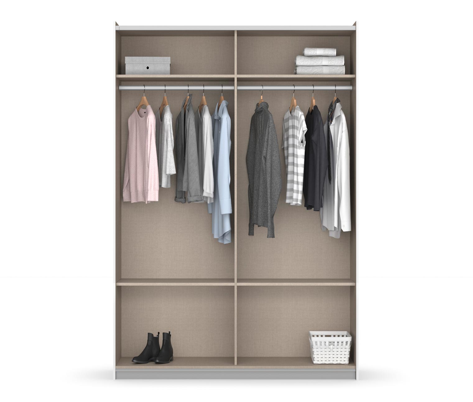 Thumbnail - rauch Schwebetürenschrank »Quadra« mit Spiegel - 136x62x229cm - weiß - Holz