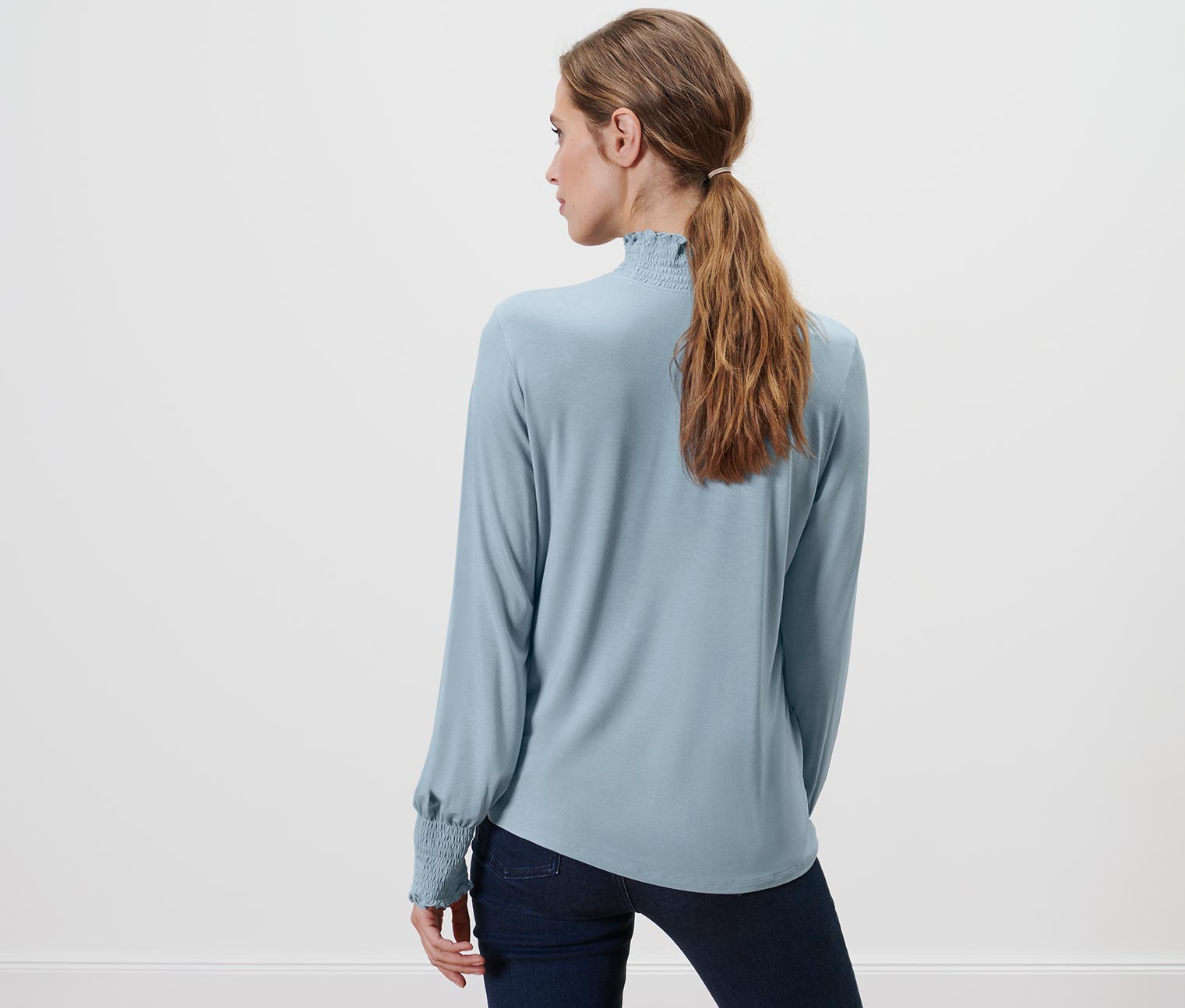 Thumbnail - Tchibo - Blusenshirt mit Stehkragen - Damen - Gr. S - blau