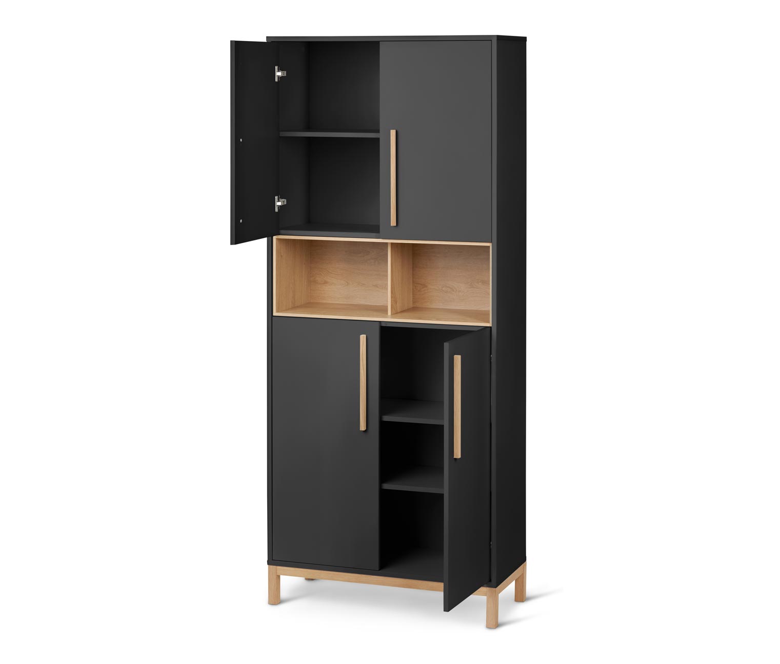 Thumbnail - Tchibo - Bad-Hochschrank »Eklund« - 80x35x190cm - anthrazit - Holz / Eichenholz / Eichenholz