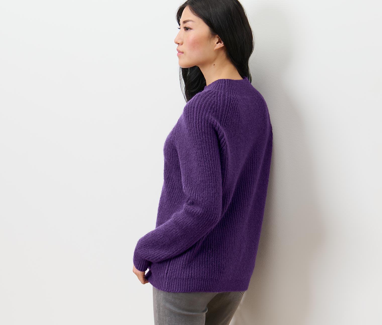Thumbnail - Tchibo - Grobstrickpullover mit Stehkragen - Damen - Gr. S - lila