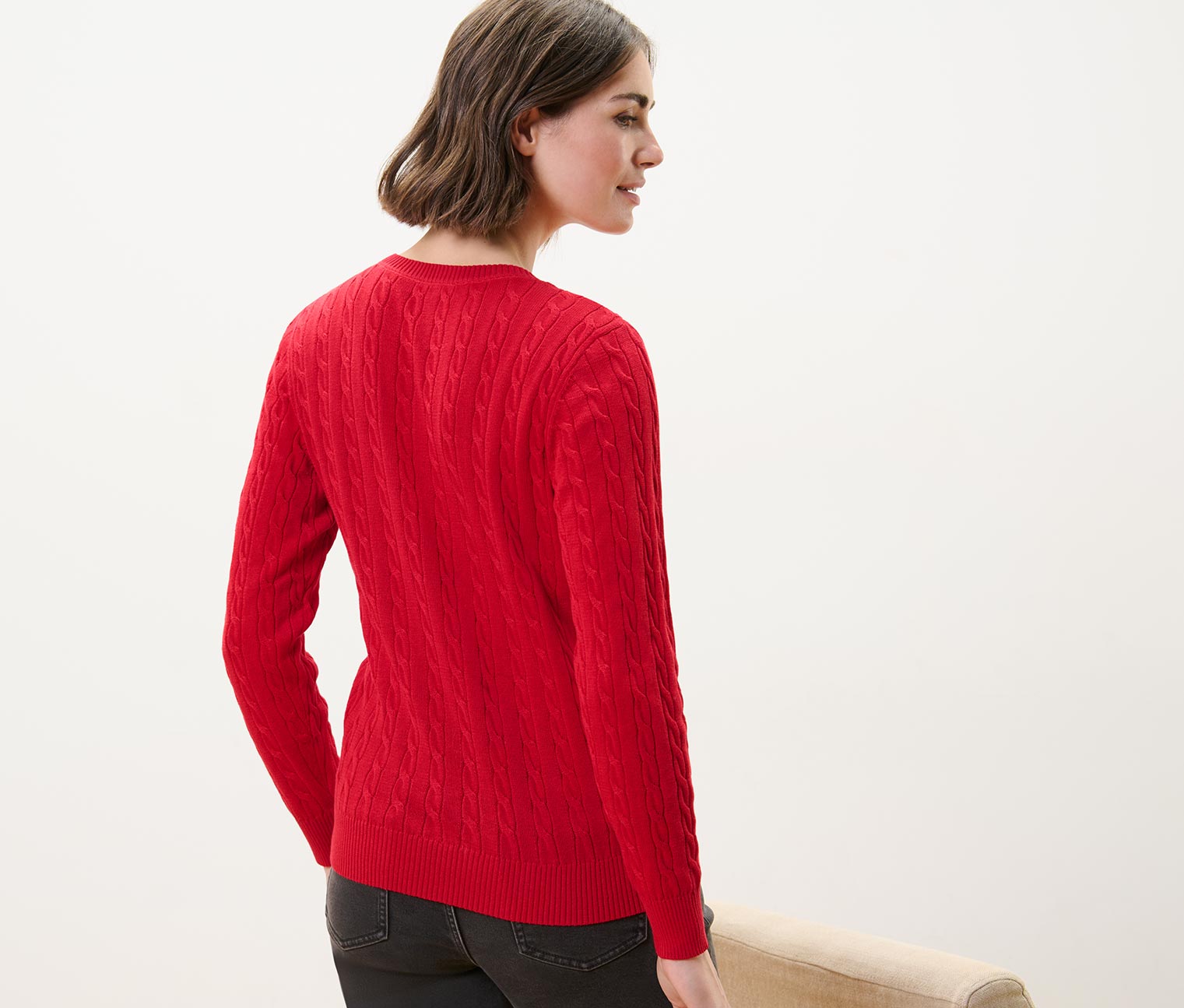 Thumbnail - Tchibo - Zopfstrickpullover - Damen - Gr. M - rot