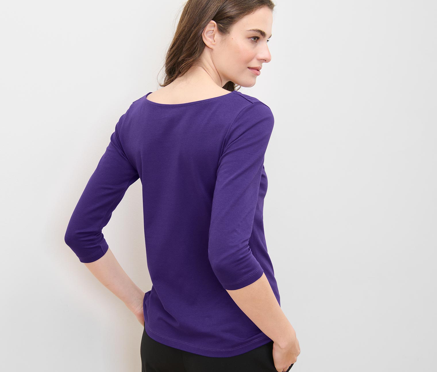 Thumbnail - Tchibo - Shirt mit 3/4-Arm - Damen - Gr. L - lila