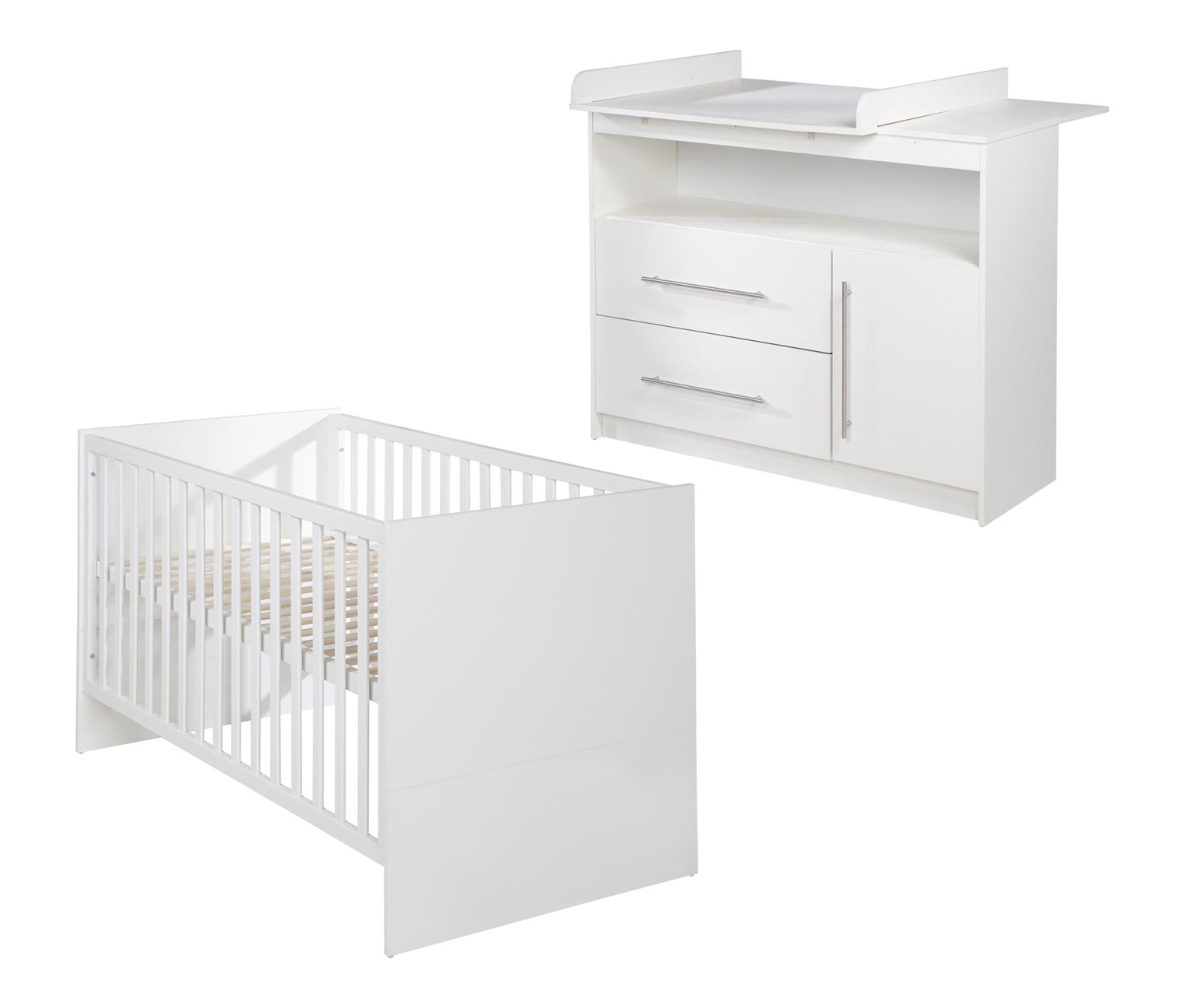 Thumbnail - roba Kinderzimmer-Set »Maren« mit breiter Wickelkommode - 117x75x98cm - weiß - Holz / Metall