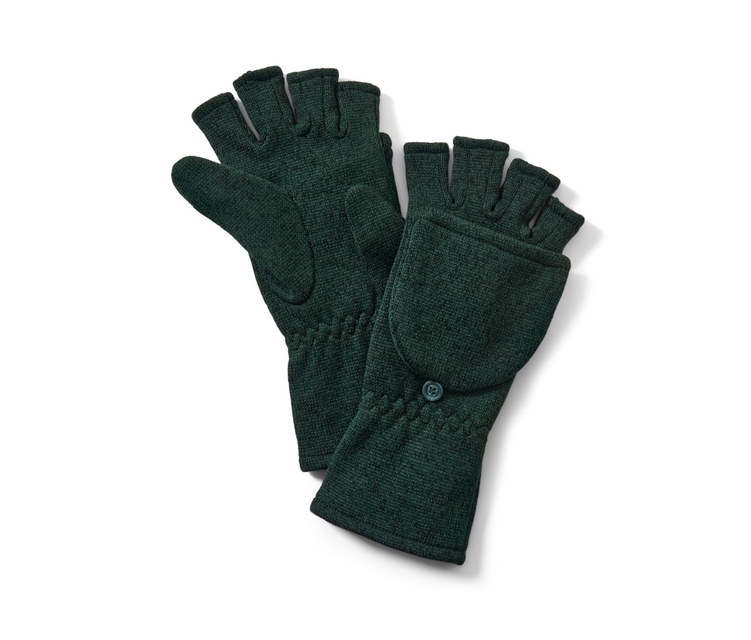Thumbnail - Tchibo - Strickfleece-Klappfäustlinge - Herren - Gr. 7,5 - dunkelgrün