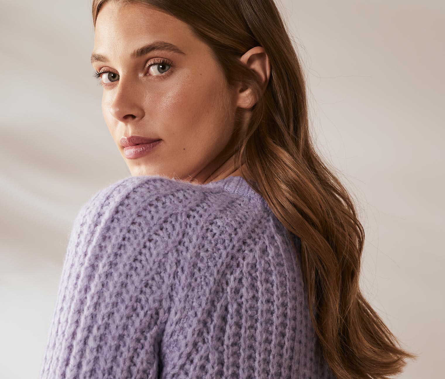 Grobstrick-Pullover mit Wolle, fliederfarben meliert online bestellen bei  Tchibo 620946 | 