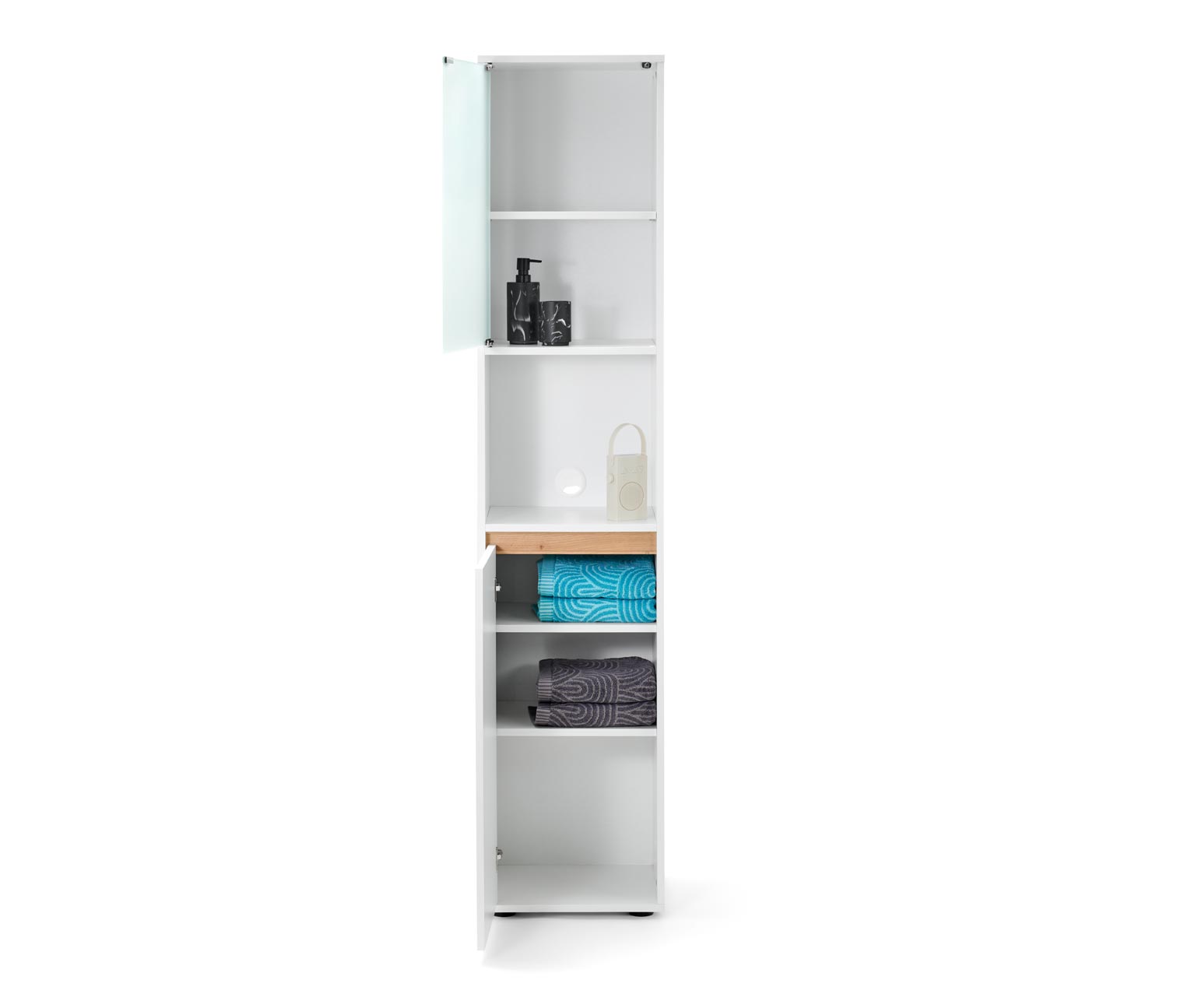 Thumbnail - Tchibo - Hochschrank - 40x35x185cm - braun - Holz / Glas