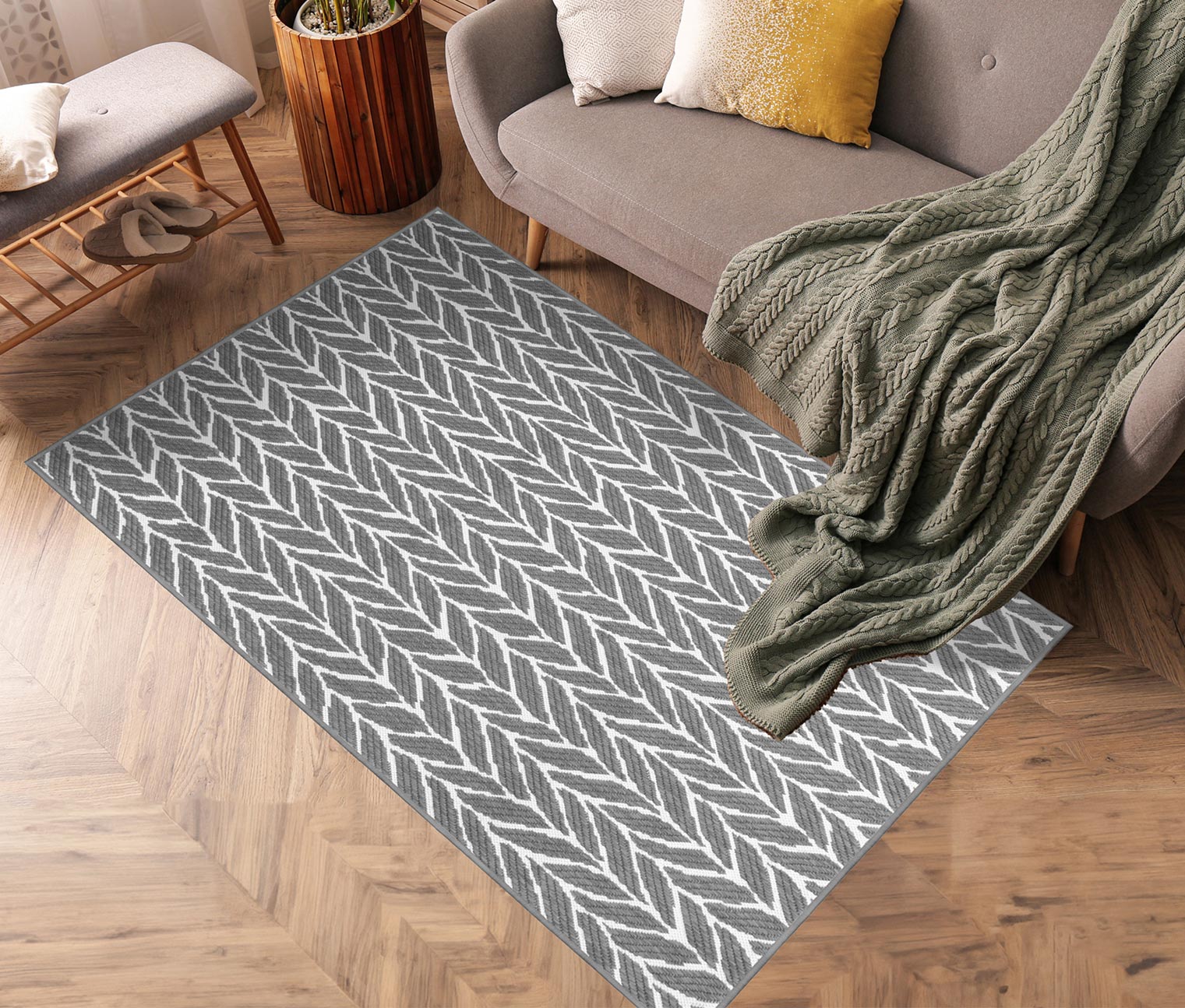 Outdoor-Teppich REVERSO »Knitted Joy«, grau, ca. 120 x 160 cm online  bestellen bei Tchibo 680090