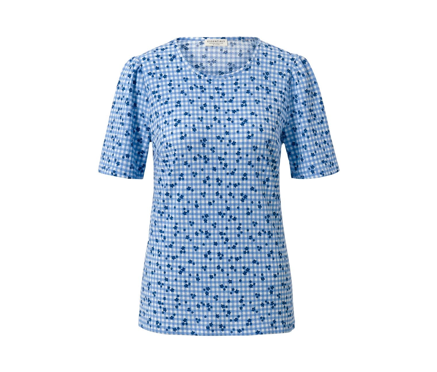 Thumbnail - Tchibo - Blusenshirt mit Alloverprint - Damen - Gr. 36 - blau/kariert
