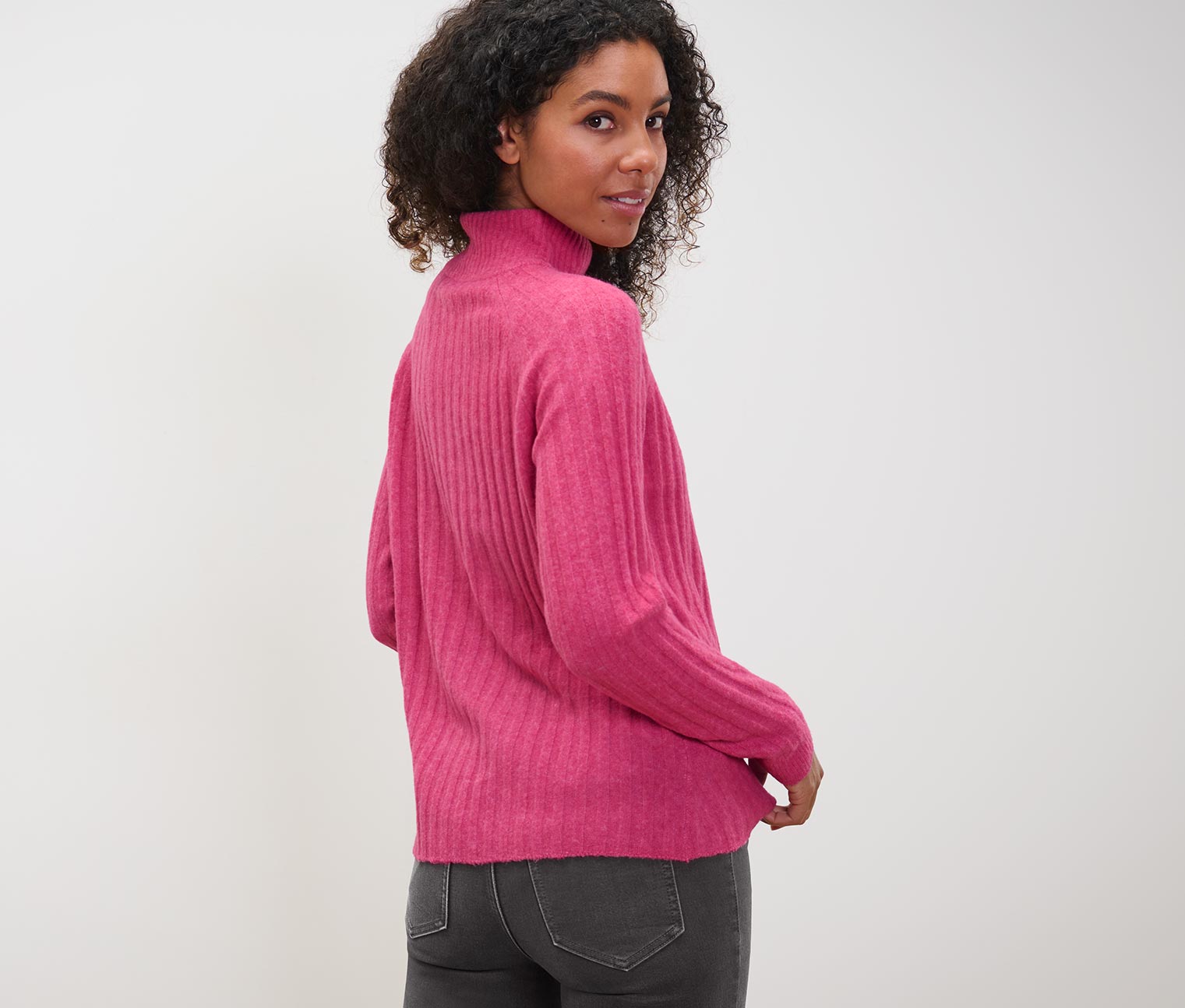 Thumbnail - Tchibo - Gerippter Strickpullover mit Stehkragen - Damen - Gr. XXL - rot