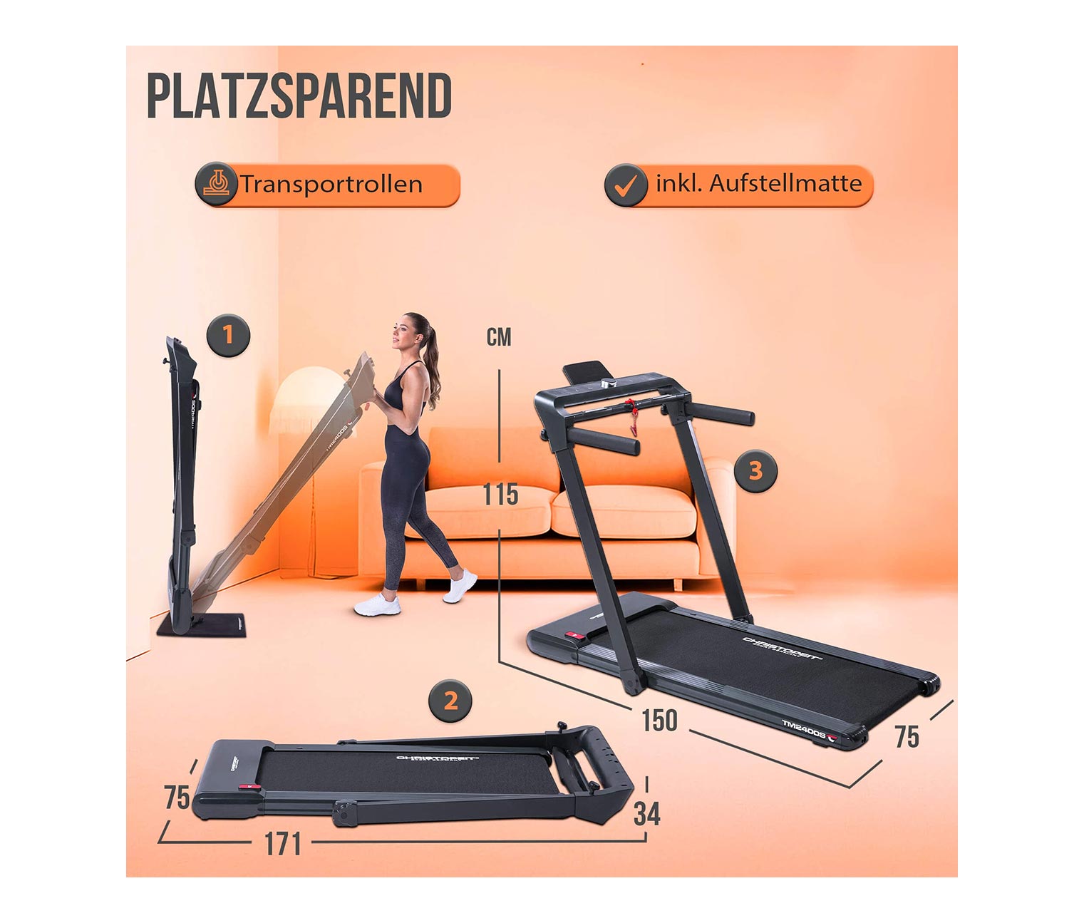 Thumbnail - Christopeit Sport Laufband »TM 2400S« - schwarz