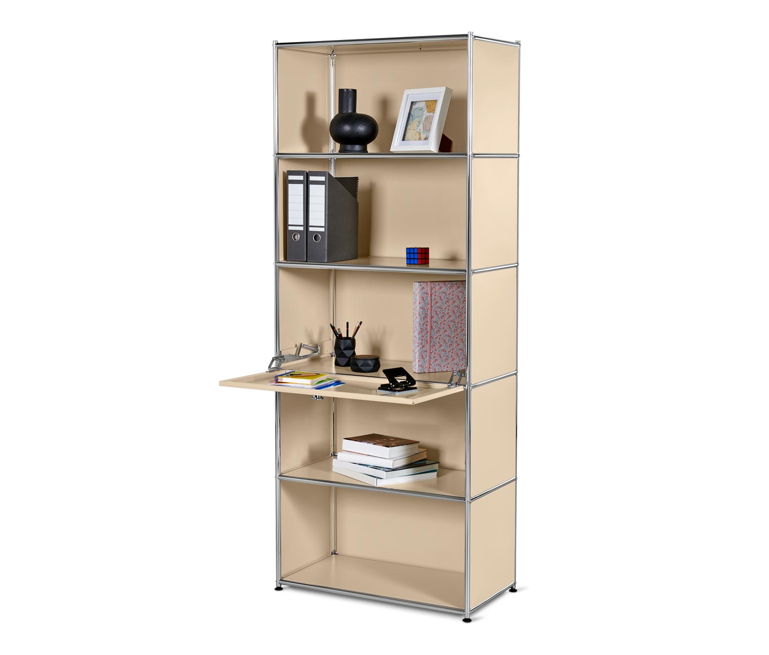 Thumbnail - Tchibo - Regal Metall »Cn3« mit Klappe - 77x40x194,5cm - beige - Stahl / Aluminium / Kunststoff