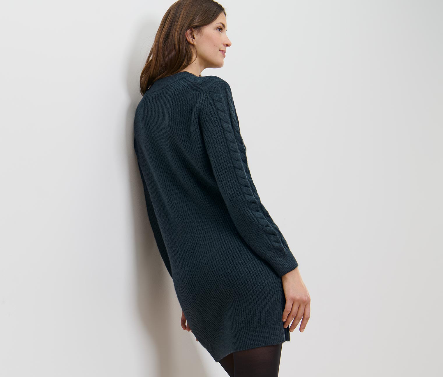 Thumbnail - Tchibo - Strickkleid mit Zopfmuster - Damen - Gr. S - dunkelblau