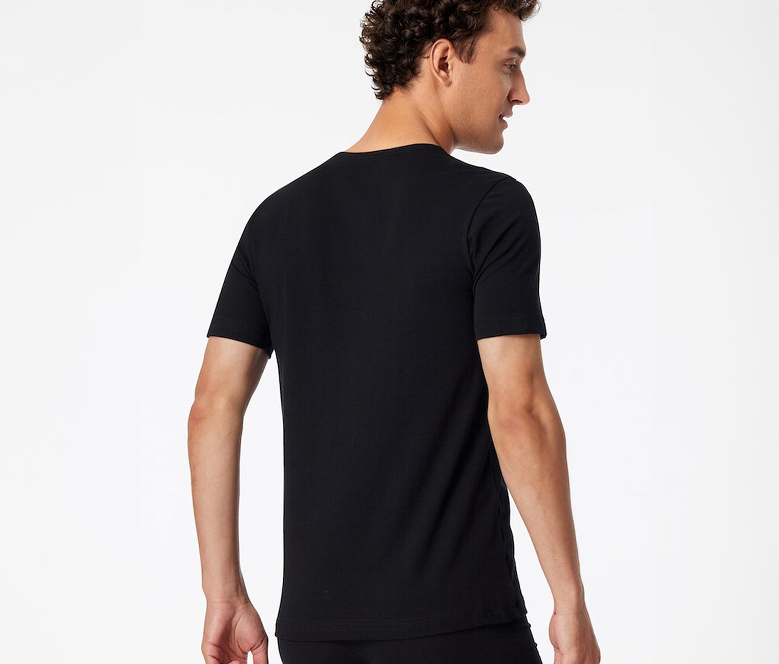 Thumbnail - 2 Schiesser T-Shirts mit Bio-Baumwolle - Herren - Gr. M/5 - schwarz