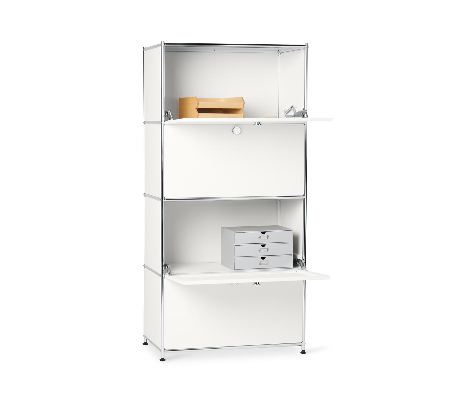 Thumbnail - Tchibo - Highboard Metall »Cn3« mit 4 Klappenfächern - 77x40x158,5cm - chrom - Stahl / Aluminium / Kunststoff
