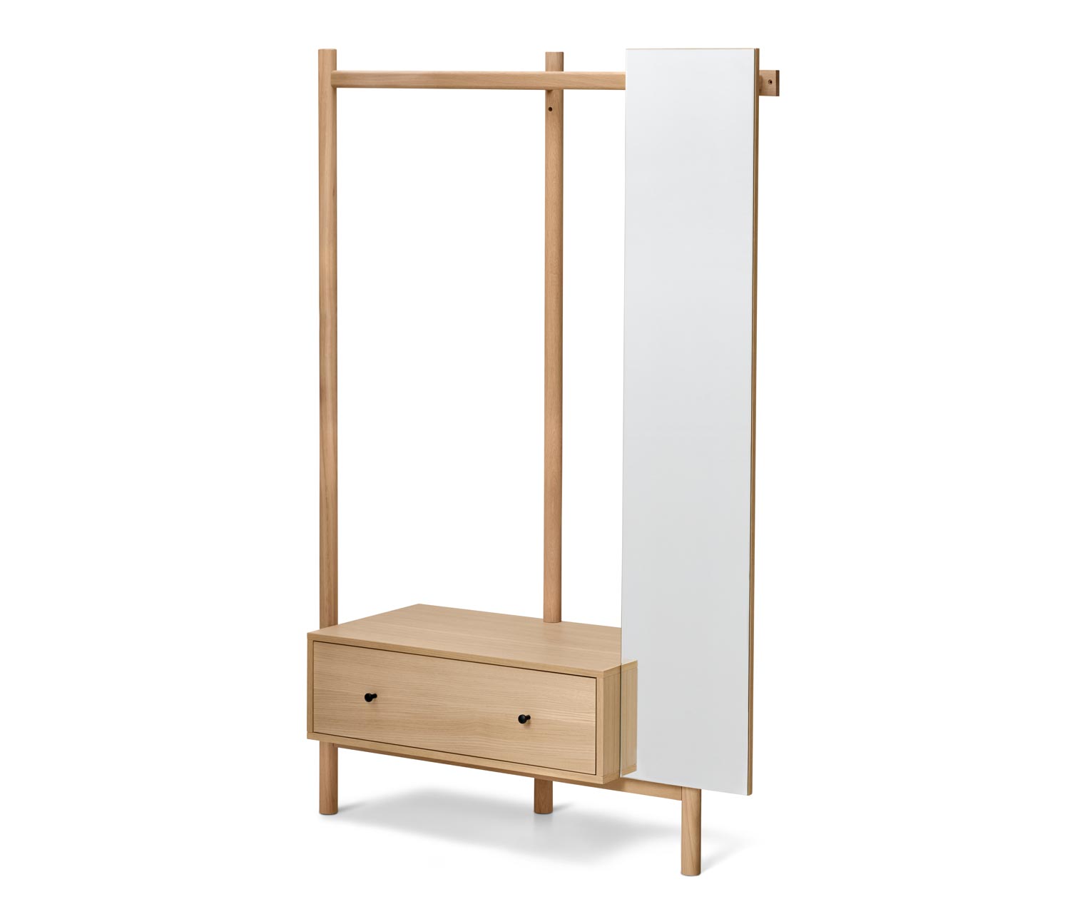 Thumbnail - Tchibo - Garderobe mit Spiegel - 116x45,5x180cm - schwarz - Eichenholz / Holz / Echtholzfurnier