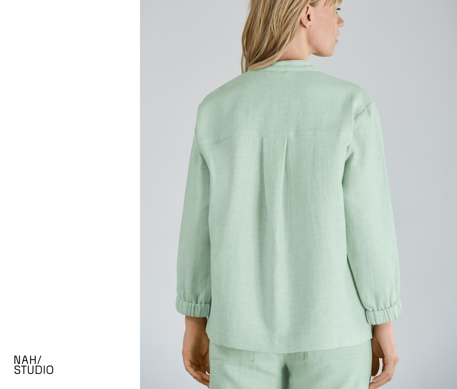 Thumbnail - Nah/Studio Bluse - Baumwoll-Leinen-Mix - Gr. 44 - blau
