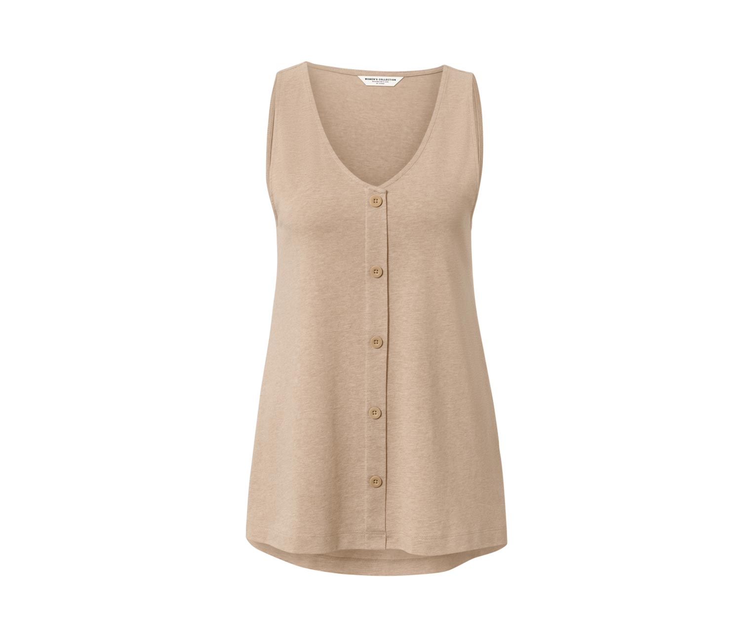 Thumbnail - Tchibo - Top mit Knopfleiste - Damen - Gr. M - beige