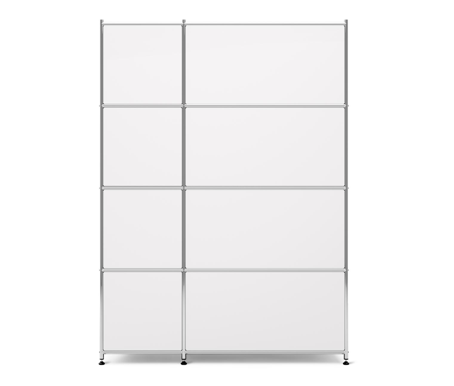 Thumbnail - Tchibo - Regal Metall »Cn3« mit 4 Klappenfächern - 115x40x158,5cm - chrom - Stahl / Stahl / Aluminium