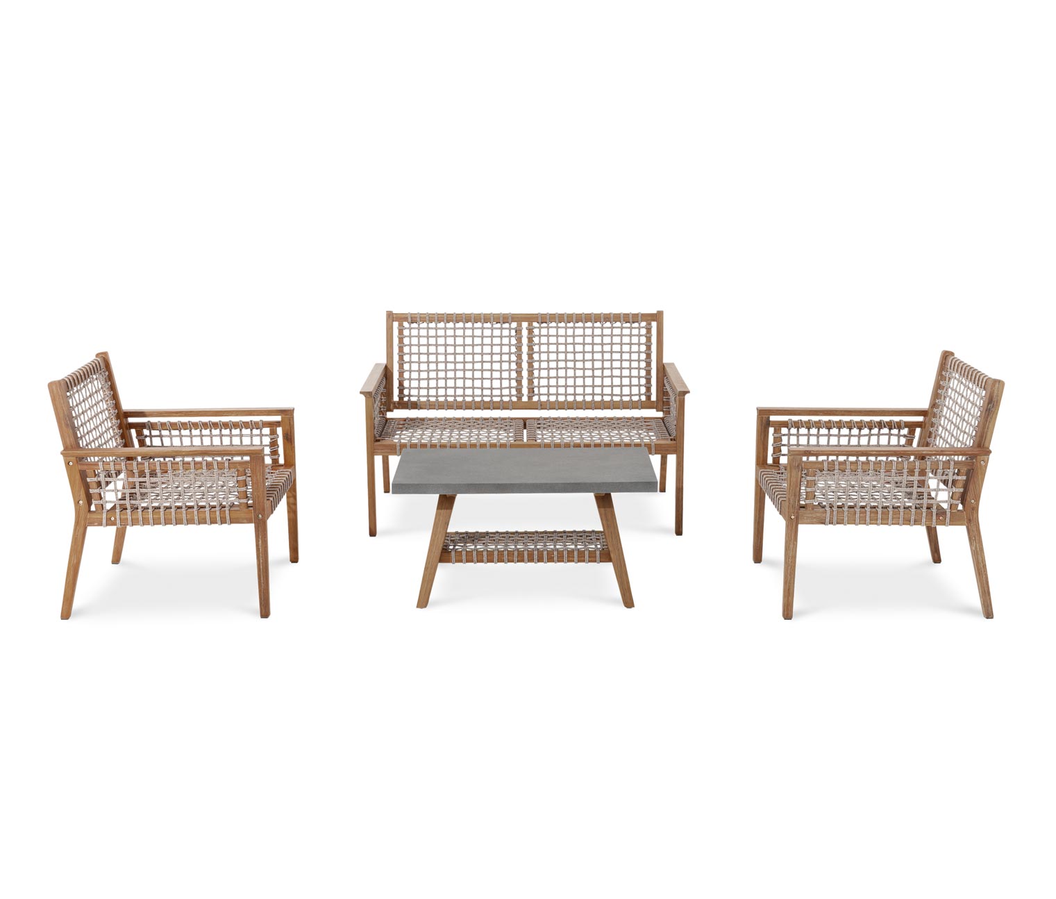 Thumbnail - Tchibo - Lounge-Set mit Textilgeflecht - 130x73x81,5cm - dunkelgrau - Akazienholz / Polypropylen / Polyester
