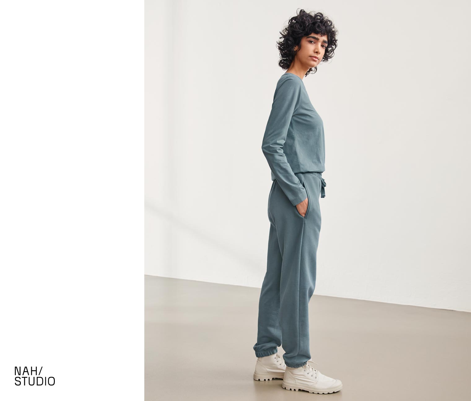 Thumbnail - Nah/Studio Longsleeve - nachhaltige Baumwolle - Gr. XS - blau