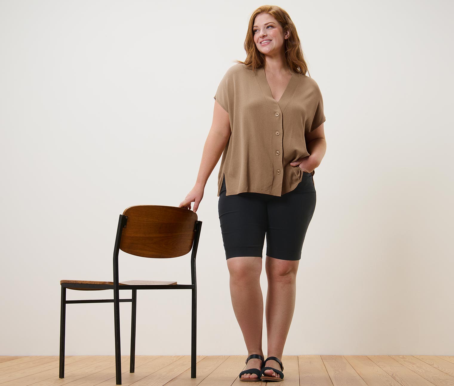 Thumbnail - Tchibo - Kurzärmliger Cardigan - Damen - Gr. S - beige