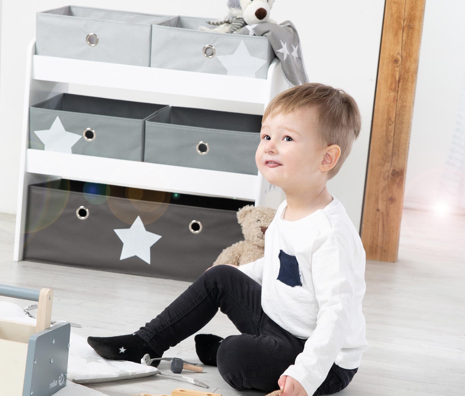 Thumbnail - roba Spielregal »Stars« - 63,5x29,5x67cm - weiß - Holz