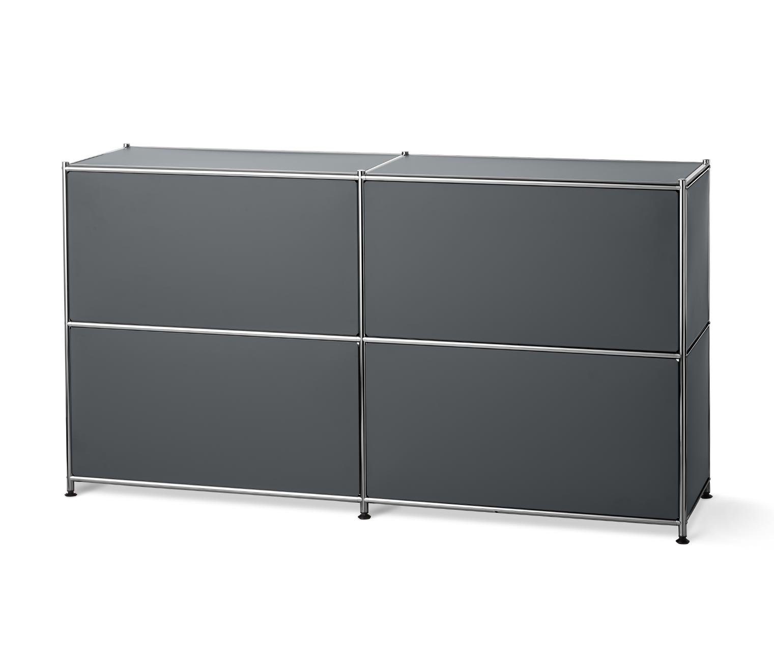 Thumbnail - Tchibo - Sideboard Metall »Cn3« mit versetzbaren Klappenfächern - 152x40x82,5cm - chrom - Stahl / Aluminium / Kunststoff