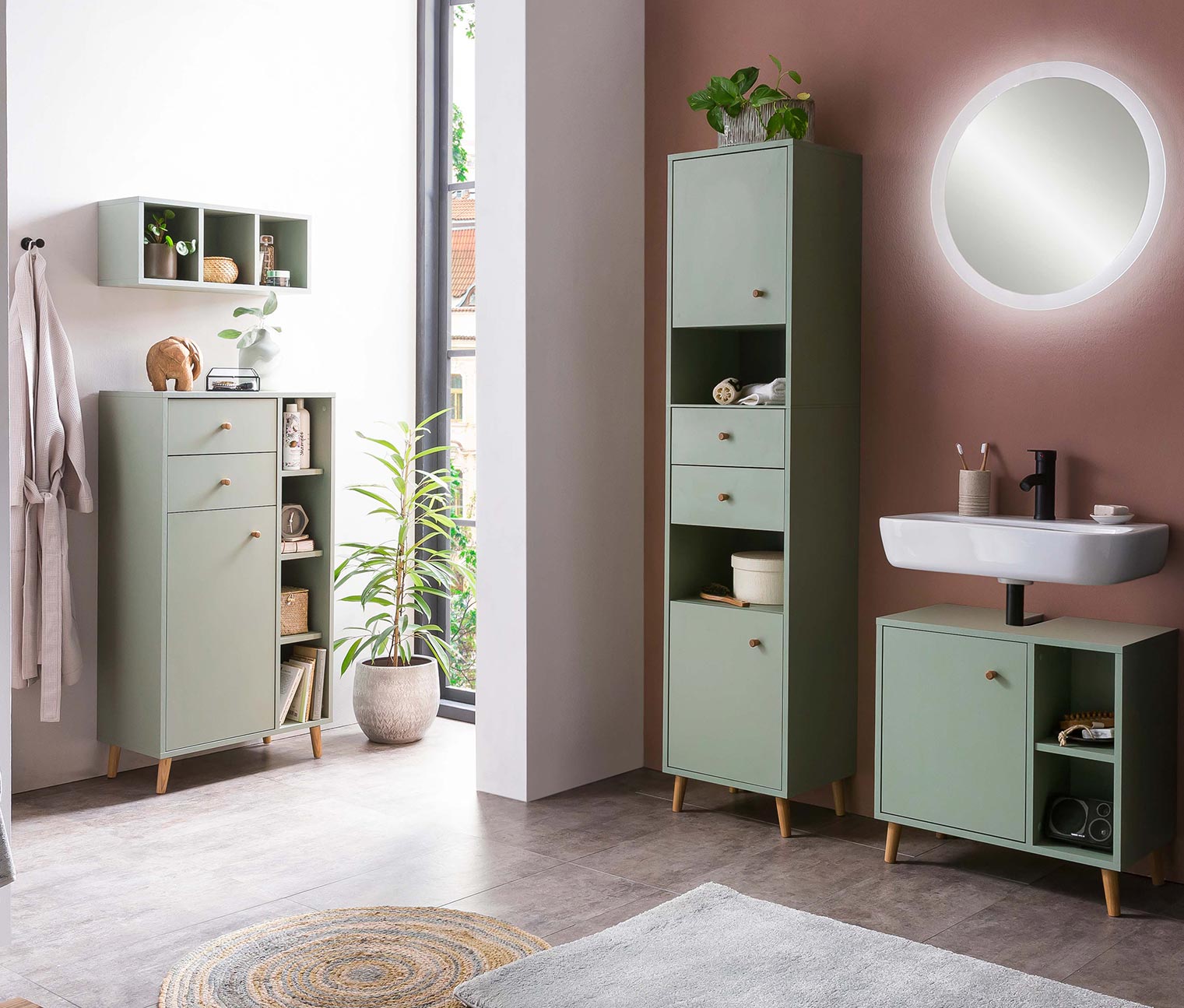 Thumbnail - Tchibo - Hochschrank »Bjarne« - 40,5x33x177,5cm - braun - Holz / Metall