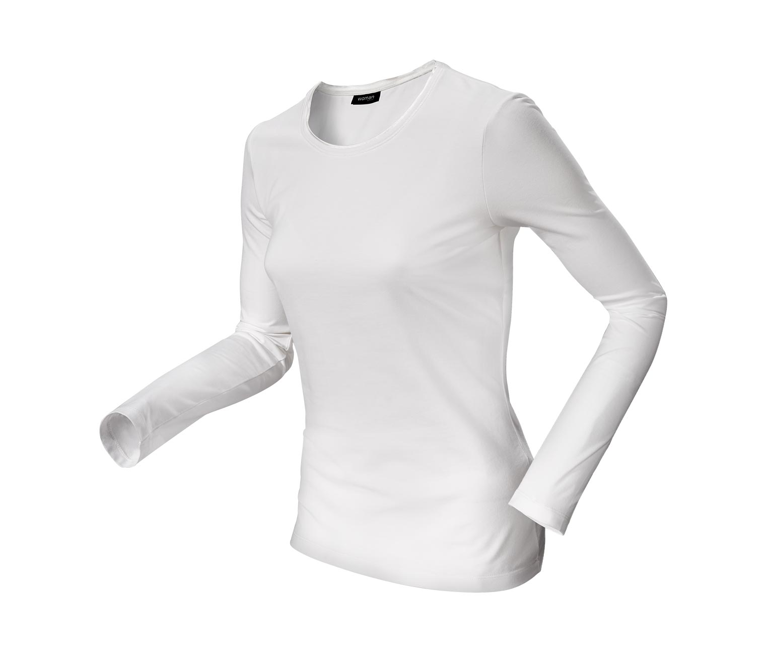 Langarmshirt mit Bio-Baumwolle, weiß online bestellen bei Tchibo 333354