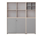 5-teiliges Büromöbel-Set »Serie 400«, platingrau und Sandeichen-Dekor