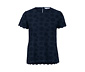 Blusenshirt mit Lochstickerei, dunkelblau