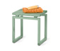 Hocker aus Massivholz, salbei