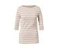 Shirt mit 3/4-Arm, beige-fliederfarben gestreift