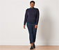 Feinstrickpullover mit Zopfmuster, blau-rot