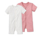 2 Shorty-Pyjamas, rosa-weiß
