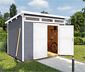 WEKA Gartenhaus mit Echtglas-Oberlichtern, 21mm »264 Gr.4«, grau-weiß