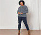 Gestreiftes Langarmshirt, blau