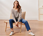 Gestreiftes Langarmshirt, beige