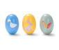 3 Rassel-Eier