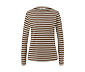 Gestreiftes Langarmshirt, cognac-cremeweiß gestreift