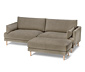 3-Sitzer-Sofa mit Hocker, braun