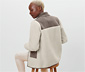 Teddy-Jacke, beige-braun