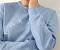 Sweatshirt mit Print, hellblau