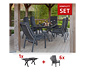 deVries Dining-Set, steingrau-rope